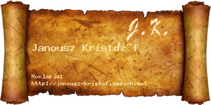 Janousz Kristóf névjegykártya